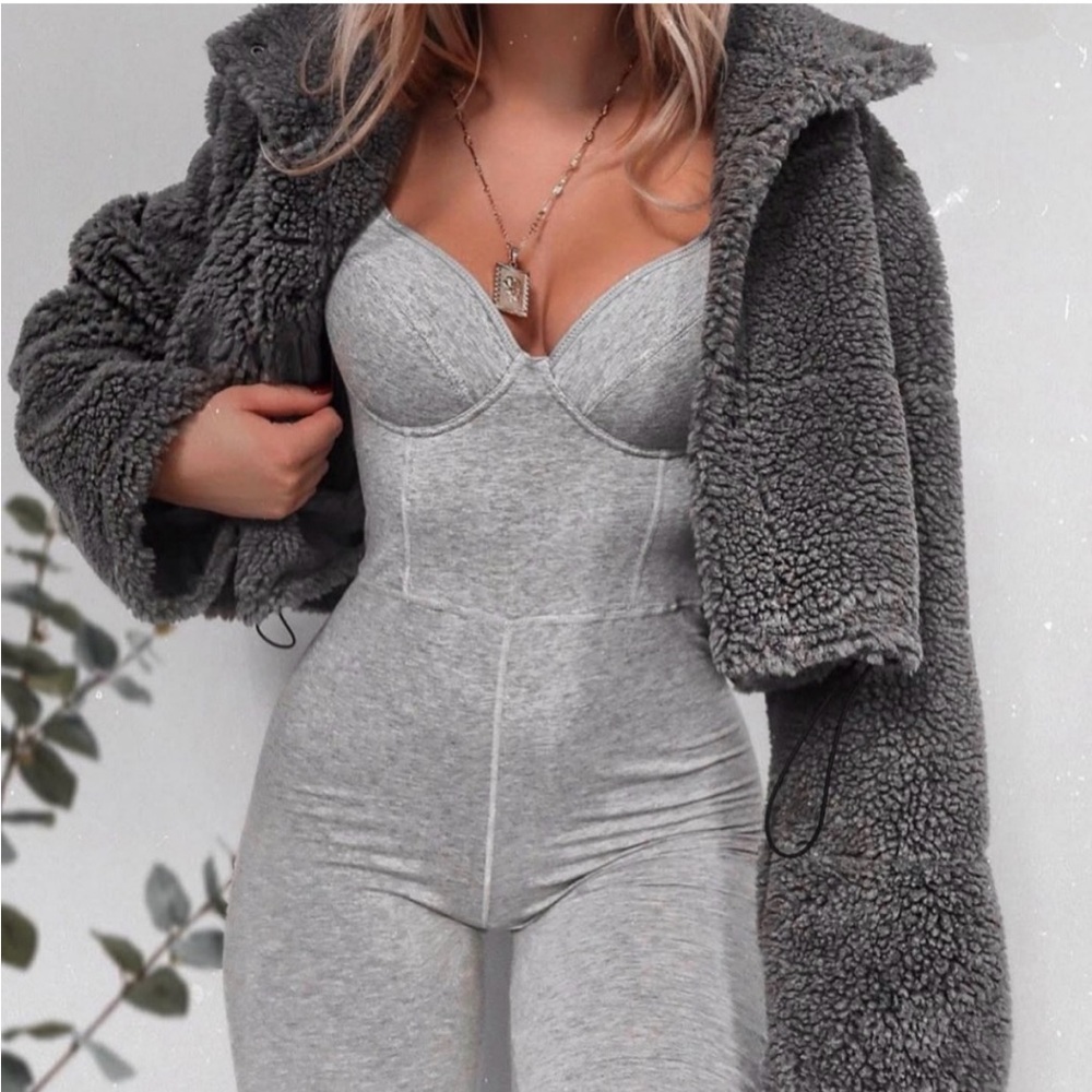 House of CB Kalani corset push up Gray Jumpsuit